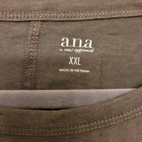 Olive, cotton, long-sleeved, a.n.a. women's top. NWT, Size XXL - Picture 2 of 6